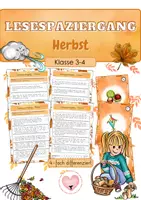 Vorschau - Arbeitsblätter - Lesespaziergang - Herbst (Klasse 3-4) - Deckblatt