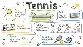 Vorschau - Arbeitsblätter - AB mit Fragen zum Thema "Tennis" + Lösungsblatt + Infografik - Seite 1