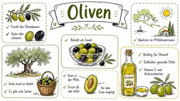 Vorschau - Arbeitsblätter - Lernposter + Arbeitsblätter zum Thema "Oliven" + Lösung & Fragen & MP3 + Mindmap + Infografik - Seite 2