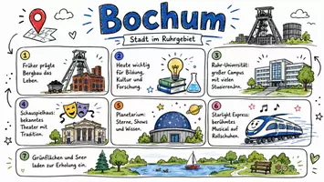 Vorschau - Arbeitsblätter - AB mit Fragen zum Thema "Bochum" + Lösungsblatt + Infografik - Seite 1