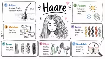 Vorschau - Arbeitsblätter - Lernposter + AB mit Fragen zum Thema "Haare" + Lösungsblatt + Mindmap + Infografik - Seite 2
