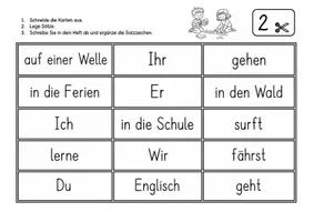 Vorschau - Arbeitsblätter - Satzbaukarten. Sätze legen, lesen und schreiben - Seite 2