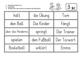 Vorschau - Arbeitsblätter - Satzbaukarten. Sätze legen, lesen und schreiben - Seite 3