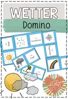 Vorschau - Stationenlernen - WETTER Domino Wortschatz/ Lesen/ DaZ - Deckblatt