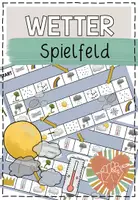 Vorschau - Stationenlernen - WETTER Spielfeld Wortschatz DaZ - Deckblatt