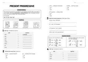 Vorschau - Arbeitsblätter - Present Progressive leicht erklärt – Übungen mit Lösungen - Seite 1