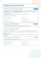 Vorschau - Arbeitsblätter - Ableitung – Arbeitsblätter mit Lösungen - Grundregeln, Kettenregel, Produktregel, Quotientenregel, Tangente und Normale - Seite 1