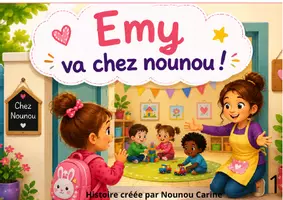 Aperçu - Cartes / Images - Emy va chez nounou ! Histoire Kamishibaï - Page de couverture