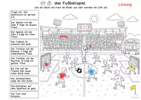 Vorschau - Arbeitsblätter - Lesen und Malen Fußball Klasse 1,Klasse 2, DaZ - Seite 2