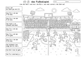 Vorschau - Arbeitsblätter - Lesen und Malen Fußball Klasse 1,Klasse 2, DaZ - Seite 3