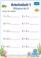 Vorschau - Arbeitsblätter - Blitzrechnen bis 10 | Mathematik Klasse 1 | 7 Arbeitsblätter als PDF - Seite 1