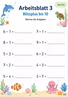 Vorschau - Arbeitsblätter - Blitzrechnen bis 10 | Mathematik Klasse 1 | 7 Arbeitsblätter als PDF - Seite 3