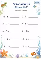 Vorschau - Arbeitsblätter - Blitzrechnen bis 20 | Mathematik Klasse 1 | 7 Arbeitsblätter als PDF - Seite 3