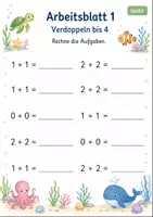 Vorschau - Arbeitsblätter - Verdoppeln bis 10 | Mathematik Klasse 1 | 7 Arbeitsblätter als PDF - Seite 1
