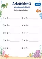 Vorschau - Arbeitsblätter - Verdoppeln bis 10 | Mathematik Klasse 1 | 7 Arbeitsblätter als PDF - Seite 3