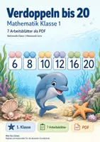 Vorschau - Arbeitsblätter - Verdoppeln bis 20 | Mathematik Klasse 1 | 7 Arbeitsblätter als PDF - Deckblatt