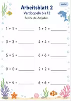 Vorschau - Arbeitsblätter - Verdoppeln bis 20 | Mathematik Klasse 1 | 7 Arbeitsblätter als PDF - Seite 2