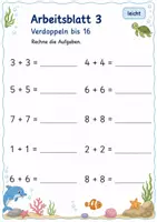 Vorschau - Arbeitsblätter - Verdoppeln bis 20 | Mathematik Klasse 1 | 7 Arbeitsblätter als PDF - Seite 3