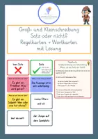 Vorschau - Stundenentwürfe - Groß- und Kleinschreibung - Satzanfänge - Klasse 2-4 - Regelkarte + Wortkarten - Deckblatt