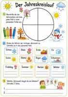 Vorschau - Arbeitsblätter - Der Jahreskreislauf - Klasse 2 2. Klasse Aufgaben Arbeitsblatt Sachunterricht Jahreszeiten Download kostenlos - Seite 1