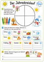 Vorschau - Arbeitsblätter - Der Jahreskreislauf - Klasse 2 2. Klasse Aufgaben Arbeitsblatt Sachunterricht Jahreszeiten Download kostenlos - Deckblatt