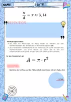 Vorschau - Arbeitsblätter - Pi am Kreis entdecken - handlungsorientierter Forschungsauftrag + Deifinition. Mathe Klasse 8 - Seite 2