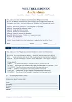 Vorschau - Arbeitsblätter - Weltreligionen Judentum Klasse 6–8 | Torah Talmud Synagoge Schabbat | Jüdische Feste Pessach Chanukka | Geschichte Tikkun Olam | sofort einsetzbar | Ethik Philosophie Religion - Deckblatt