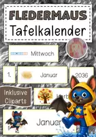 Vorschau - Anderer Materialtyp - Fledermausklasse Tafelkalender Klassentier Fledermaus Superhelden - Deckblatt