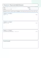 Vorschau - Arbeitsblätter - Exponentialgleichungen - Arbeitsblatt, Lösung und Kurztest - Seite 3