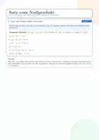 Vorschau - Arbeitsblätter - Satz vom Nullprodukt - Arbeitsblatt, Lösung und Kurztest - Seite 1
