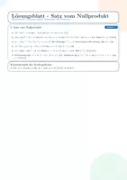 Vorschau - Arbeitsblätter - Satz vom Nullprodukt - Arbeitsblatt, Lösung und Kurztest - Seite 2