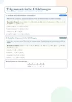 Vorschau - Arbeitsblätter - Trigonometrische Gleichungen - Arbeitsblatt, Lösung und Kurztest - Seite 1