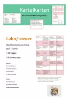Vorschau - Merkblätter - Lohn/ Lohnsteuer -- Karteikarten & Test - Deckblatt