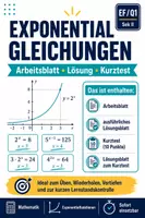 Vorschau - Arbeitsblätter - Exponentialgleichungen - Arbeitsblatt, Lösung und Kurztest - Deckblatt