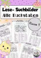 Vorschau - Arbeitsblätter - Deutsch Klasse 1: Lesen üben mit Lese- Suchbildern / Leserätsel. Lesetraining. Leseförderung - Deckblatt