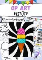 Vorschau - Mal- und Bastelvorlagen - Op Art Eis Sommer Kunst Pop Art - Deckblatt