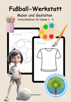 Vorschau - Arbeitsblätter - ⚽️Fußball | Arbeitsblätter für 1. - 4. Klasse | Grundschule Kunstunterricht | Weltmeisterschaft | Europameisterschaft | WM | EM | Kreatives Malen, Zeichnen, Gestalten | Fußball Trikot Malvorlage | Fußball Ausmalbilder | Fussballunterricht - Deckblatt