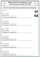 Vorschau - Arbeitsblätter - Fachbegriffe Mathematik üben Grundrechenarten ZR 1000 - Seite 1
