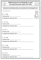Vorschau - Arbeitsblätter - Fachbegriffe Mathematik üben Grundrechenarten ZR 1000 - Seite 3
