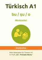 Vorschau - Merkblätter - Türkisch A1 – Demonstrativpronomen bu/şu/o: kostenlose Lernhilfe - Deckblatt
