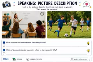 Vorschau - Arbeitsblätter - Bildbeschreibung für Sprechprüfung im Fach Englisch - Seite 2