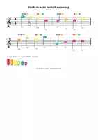 Vorschau - Arbeitsblätter - Froh zu sein bedarf es wenig - Boomwhacker-Noten | farbig - Seite 1
