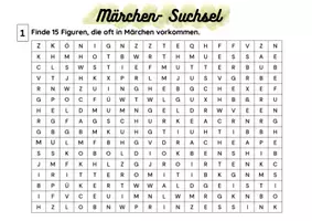 Vorschau - Arbeitsblätter - Märchen Suchsel- - Deckblatt