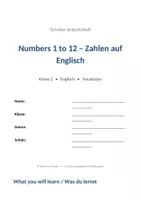 Vorschau - Arbeitsblätter - Englisch Klasse 2 - Numbers 1 to 12 - Seite 1