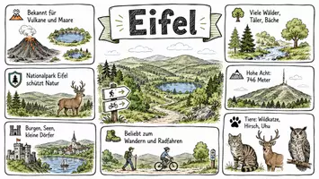 Vorschau - Arbeitsblätter - AB mit Fragen zum Thema "Eifel" + Lösungsblatt + Infografik - Seite 1