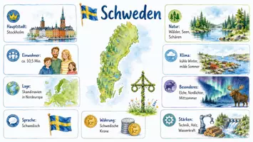 Vorschau - Arbeitsblätter - Arbeitsblätter zum Thema "Schweden" + Lösung & MP3 + Mindmap + Infografik - Seite 1