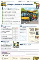 Vorschau - Arbeitsblätter - Busregeln - Verhalten an der Bushaltestelle - Belehrung - Deckblatt