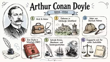 Vorschau - Arbeitsblätter - Lernposter + Arbeitsblätter zum Thema "Arthur Conan Doyle" + Lösung & MP3 + Mindmap + Infografik - Seite 2