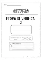 anteprima - Compiti in classe/Test - VERIFICA – LETTURA – CLASSE PRIMA – SECONDO QUADRIMESTRE - Pagina 1