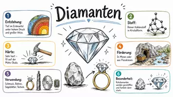 Vorschau - Arbeitsblätter - Arbeitsblatt zum Thema "Diamant" + Onlineübung & MP3 + Mindmap + Infografik - Seite 1